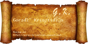 Gorzó Krisztián névjegykártya